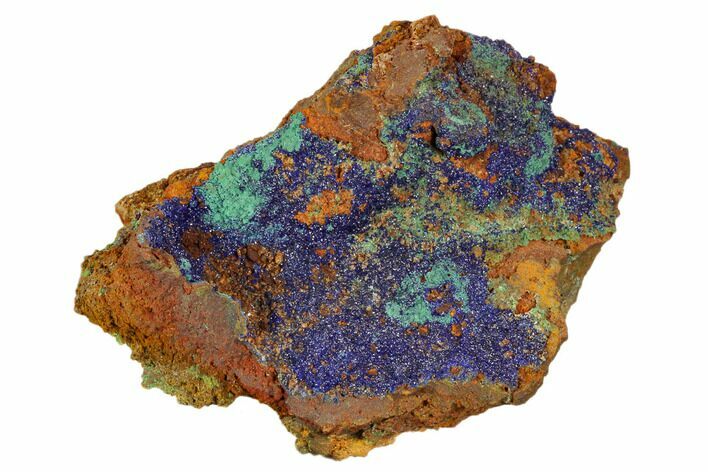 Sparkling Azurite and Malachite Crystal Cluster - Morocco #104383